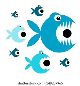 Funny fish cartoon for your design