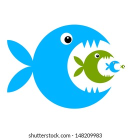 Funny fish cartoon for your design