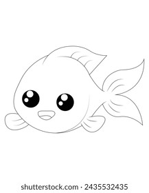 funny fish coloring book for kids