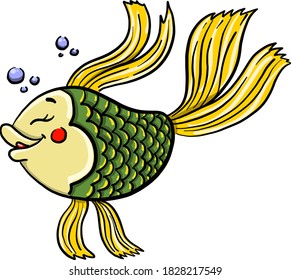 Hübscher Fisch, Illustration, Vektorgrafik auf weißem Hintergrund