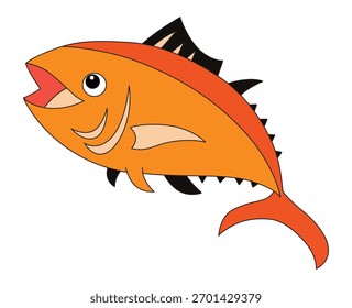 Pescado divertido aislado en un fondo blanco