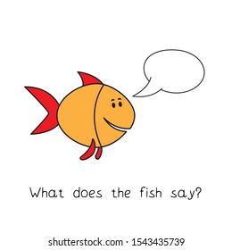 Funny fish kids learning game. Cartoon illustration for children education