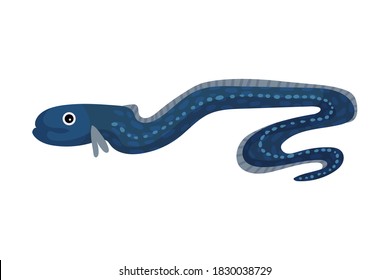 Funny Fish with Long Tail Like Snake as Marine Animal Vector Illustration