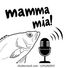 funny fish and mamma mia message