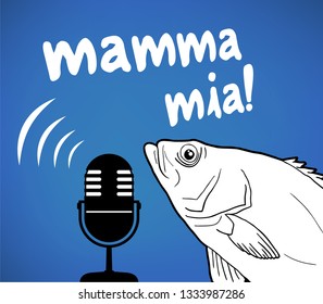 funny fish and mamma mia message