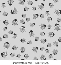 funny fish skeleton pattern on light background. vector illustration eps8