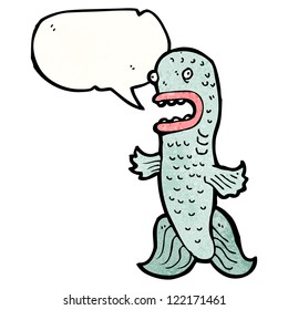 funny fish with speech bubble