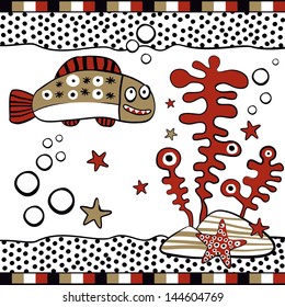 funny fish vector