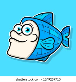 Funny fish vector illustration.