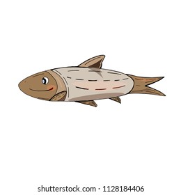 Funny fish vector illustration. Cartoon fish background.