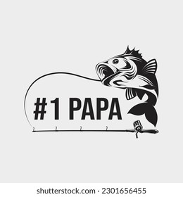 Funny Fisherman #1 Papa Fishing Daddy Fathers Day Shirt