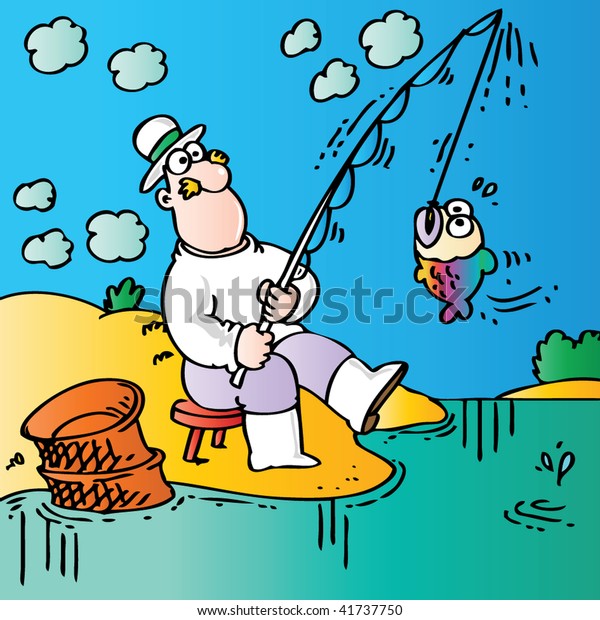 Funny Fisherman Stock Vector Royalty Free 41737750 Shutterstock