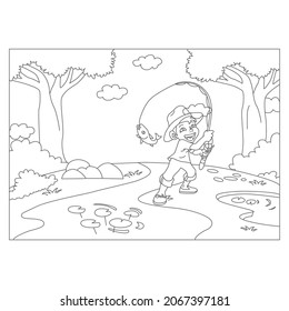 Funny fishing coloring pages  |  Coloring pages, Free printable