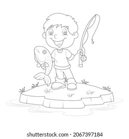 Funny fishing coloring pages  |  Coloring pages, Free printable