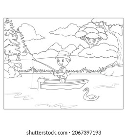 Funny fishing coloring pages  |  Coloring pages, Free printable