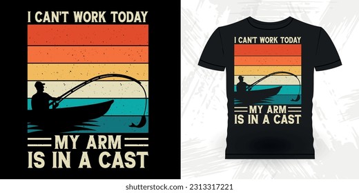 Funny Fishing Fisherman Retro Vintage Fish T-shirt Design 