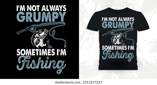 Funny Fishing Fisherman Retro Vintage Fish T-shirt Design 