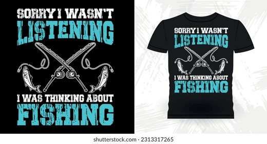 Funny Fishing Fisherman Retro Vintage Fish T-shirt Design 