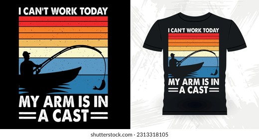 Funny Fishing Fisherman Retro Vintage Fish T-shirt Design 