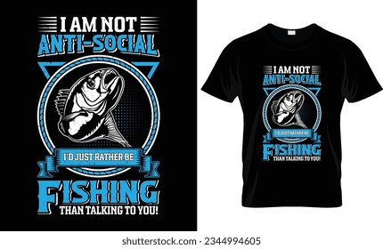 Funny Fishing T-shirt Design Template