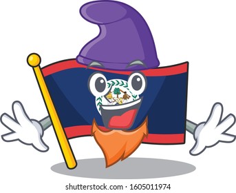 Funny flag belize cartoon mascot performed as an Elf