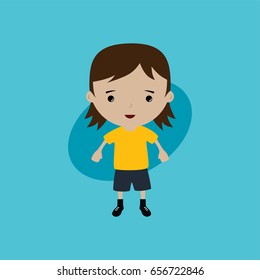 funny flat casual cartoon guy in color vector art illustration