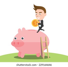 Funny flat character financial concept 