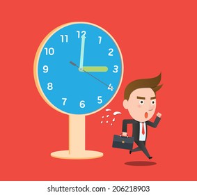Funny flat character overtime concept