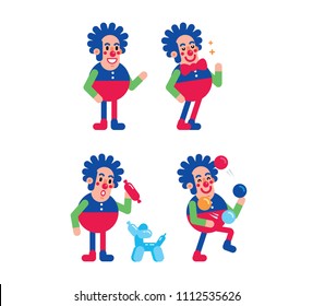 Funny Flat Clown doing tricks.
100% vector layered flyer