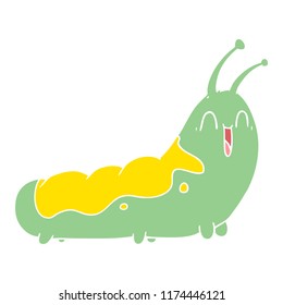 oruga de dibujos animados de estilo de color plano divertido