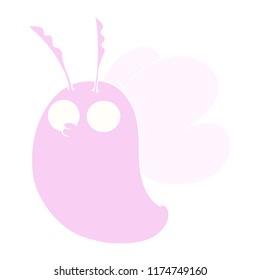 funny flat color style cartoon butterfly