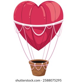 funny Flat Design Hot Air Balloon Icon Vector Illustration