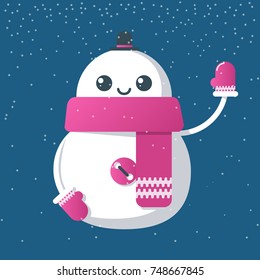 Funny flat snowman