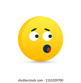 Funny flat style emotion, asking emoji. Vector illustration eps 10.  