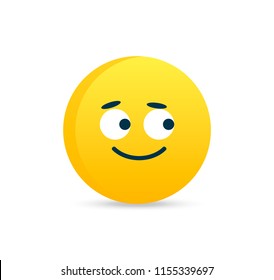 Funny flat style Smile emotion, emoji. Vector illustration eps 10.  