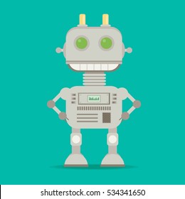 Funny flat vector robot