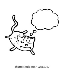 funny floating cat with thought bubble