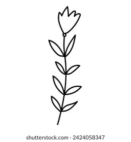 Funny floral element in cartoon style. Vector illustration. 