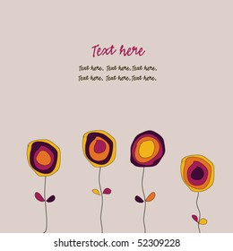 Tarjeta de flores divertidas