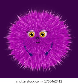 Funny fluffy lilac ball for avatar