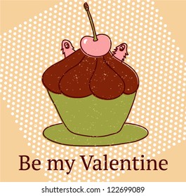 Funny fluffy snail in the kitchen, Valentines vector cards