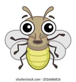 Funny Fly. Insect in a cartoon style