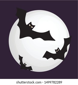 Funny flying bat, art, vector illustration