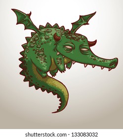 Funny flying dragon, vector