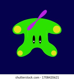Funny flying helicopter like monster