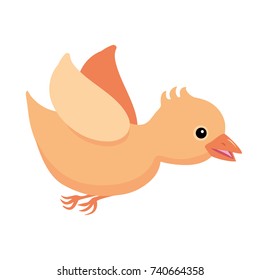 Funny flying orange bird