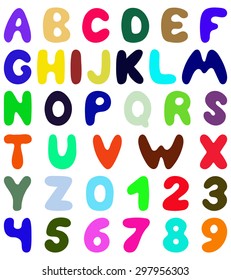 Funny font design. Eps 10 vector illustration without transparency.