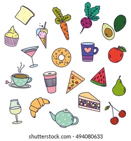 funny food and drinks icons