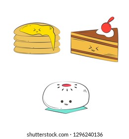 Funny Food Icon, Kawaii Food Icon, Hand Drawn Art Food Icon