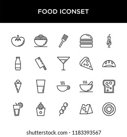 Funny foods iconset with line style